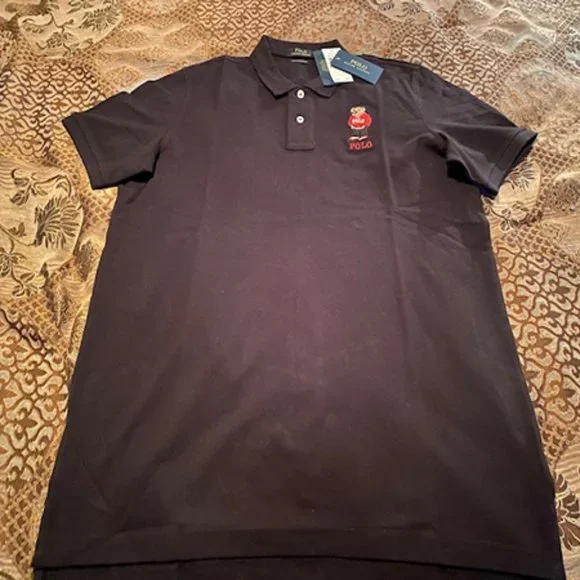 Polo Ralph Lauren "Bear" Men's Collared Shirt - Black - Picture 1 of 3